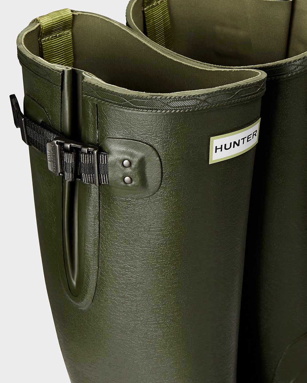 Galochas Altas Hunter Homem Verde Escuro Oliva - Balmoral Side Adjustable - 71SMNHWPL